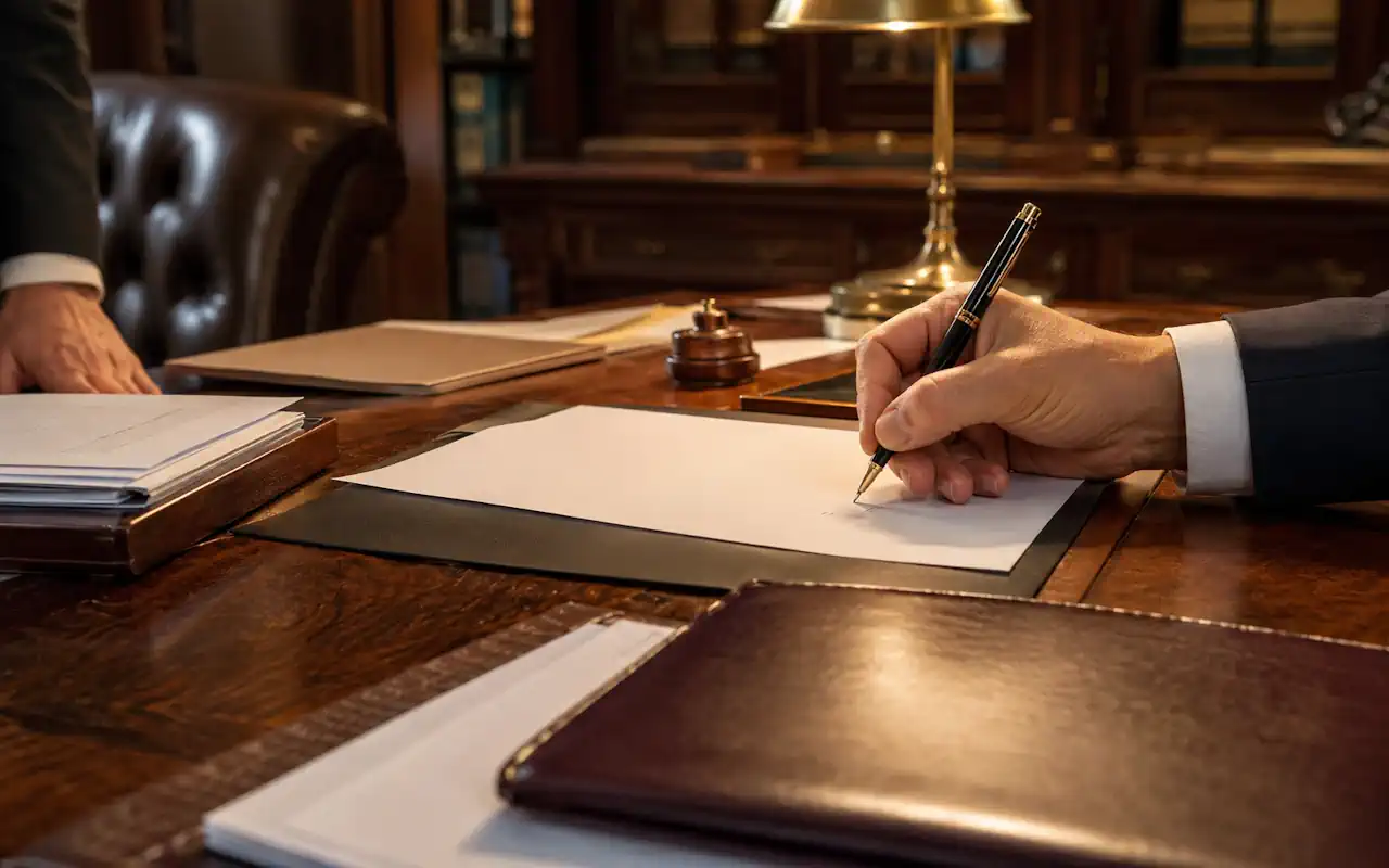 Signing company incorporation documents