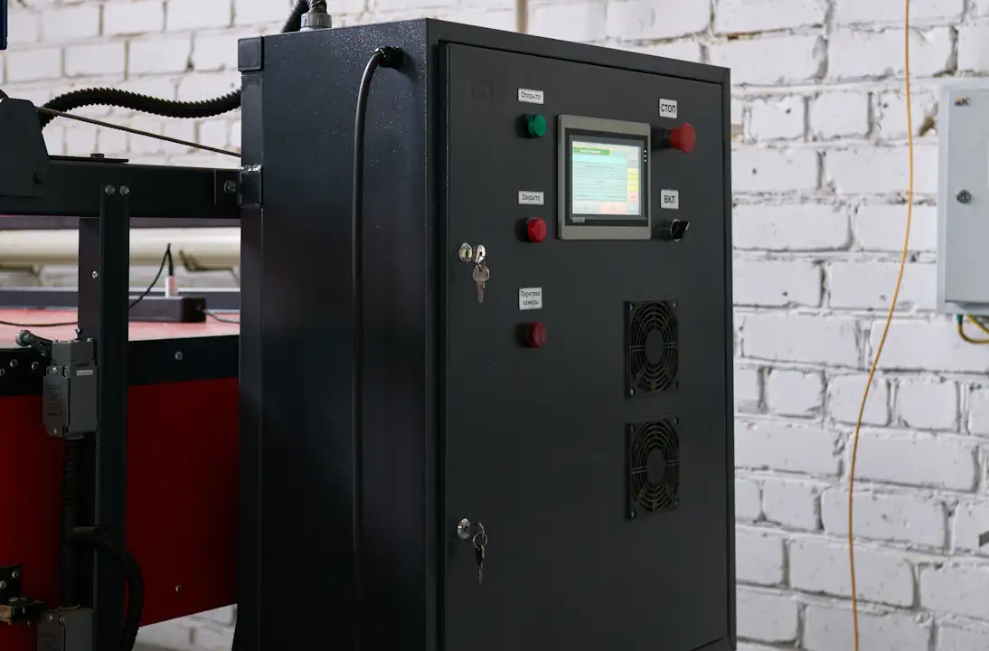 CNC furnace control panel with process monitoring