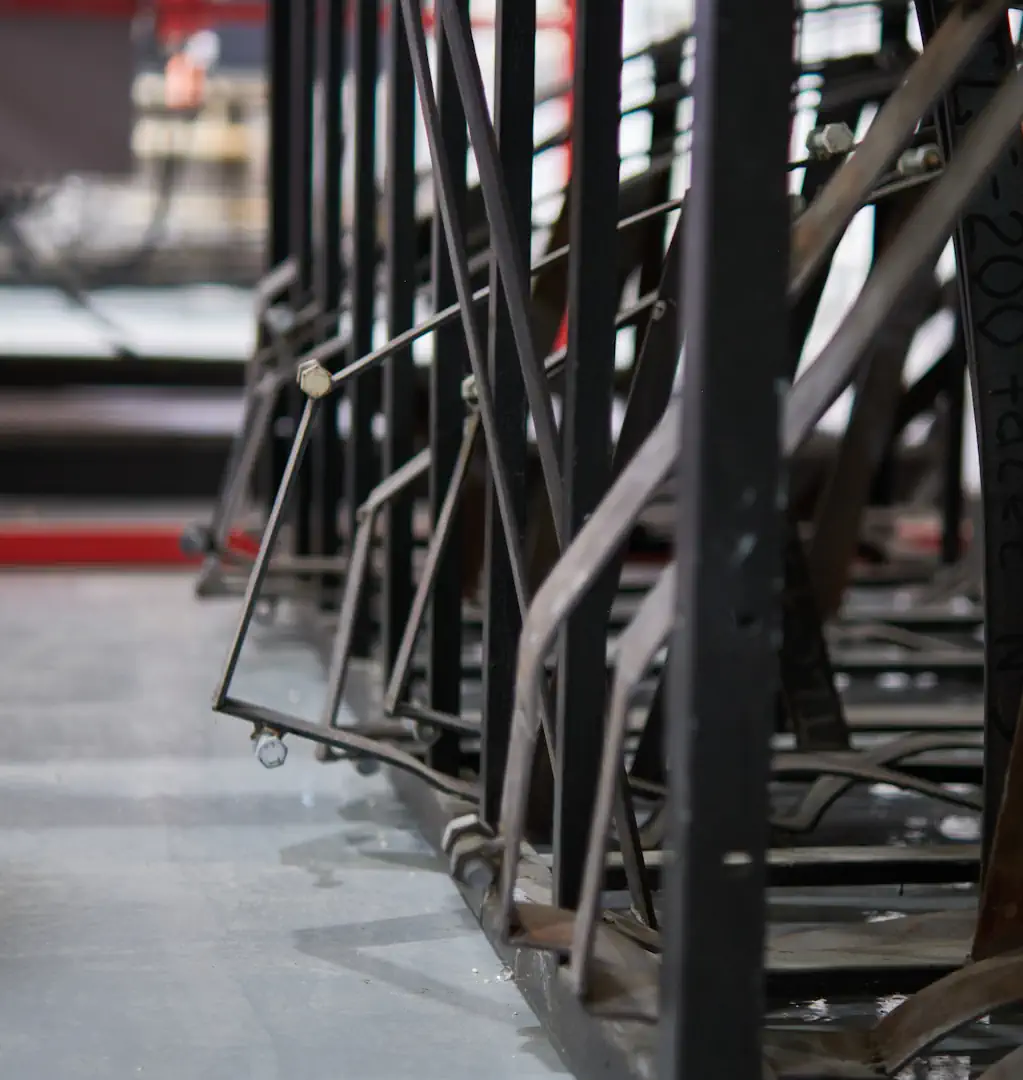 Row of bending molds in the Octoglass workshop